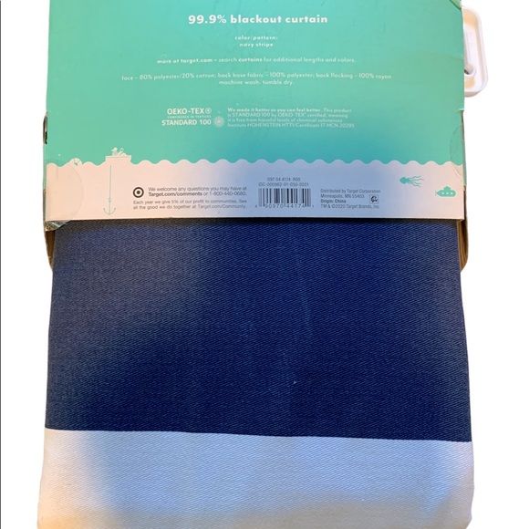 NWT Blackout Curtains Kids from Target 84” Navy and White Stripes. - Picture 2 of 4